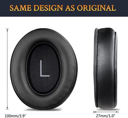 SOULWIT Earpads Replacement for Sennheiser Momentum 3 Wireless Noise Cancelling Over/Around-Ear Headphones, Ear Pads Cushions with Soft Protein Leather, Noise Isolation Memory Foam - Black in Saudi Arabia