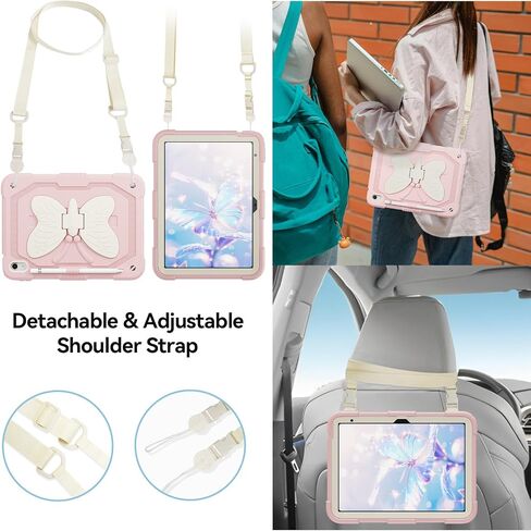 ACEMO iPad 10th Generation Case 10.9 inch/iPad (A16) 11th Generation Case 11 inch with Screen Protector/Shoulder Strap/Pencil Holder/Kickstand Cute Kids Girls Cover for iPad 2022 2025 Pink in Saudi Arabia