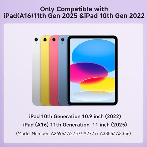 Acemo iPad 10 Case 10.9 بوصة/iPad (A16) حالة الجيل الحادي عشر 11 بوصة مع حامي الشاشة/حزام الكتف/حامل القلم الرصاص/Kickstand Cute Kids Girls for iPad 2022 2025 Pink in Saudi Arabia