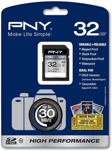 PNY High Performance 32GB Class 10 SDHC Card (P-SDH32G10H-GE) in Kuwait