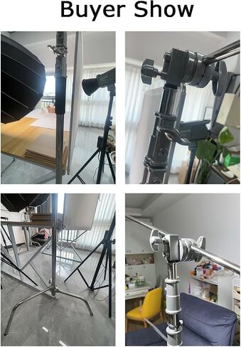 C Stands with 128cm Long Horizontal Arm, 150-330cm Height Adjustable, Can Bear 20kg Tripod,for Photography Studio Softbox in Saudi Arabia