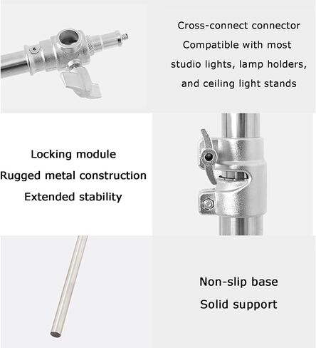 Photography Light Tripod, C Stands Adjustable Height 160-380cm, Load-Bearing Capacity 15kg,for Photography Studio Softbox in Saudi Arabia