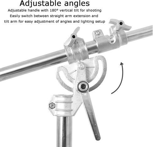 Photography Light Tripod, C Stands Adjustable Height 160-380cm, Load-Bearing Capacity 15kg,for Photography Studio Softbox in Saudi Arabia