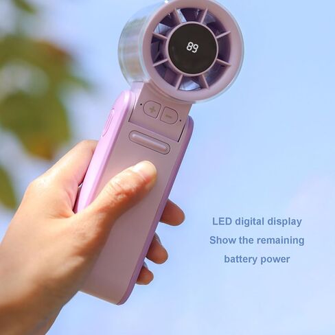 مروحة مصغرة قابلة للطي ، 4000 مللي أمبير في الساعة معجبة محمولة مع شاشة LED ، 4 سرعات ، وقت تشغيل 6 ساعات ، طموح USB ، هادئ للسفر ، التخييم ، المكتب ، الأنشطة في الهواء الطلق (أبيض) (أرجواني) in Saudi Arabia