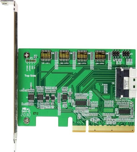 PCIe x8 Gen4 with ReDriver to SlimSAS 8i (SFF-8654) Add-in-Card | Micro SATA Cables in Saudi Arabia