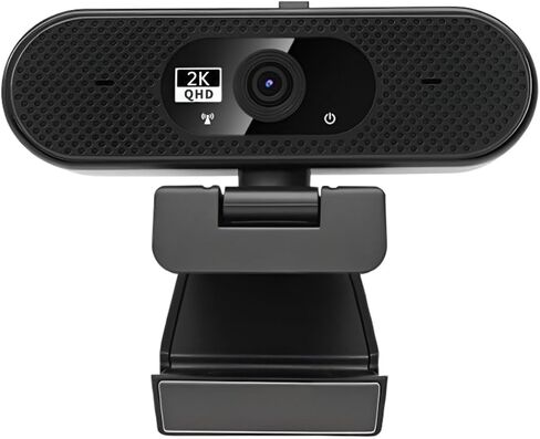 Hprosper 2K 5M Webcam with Beauty, Computer Camera with Low-Light Correction, AI Noise-Canceling Microphone, Adjustable Field of View, Built-in Privacy Shutter in Saudi Arabia