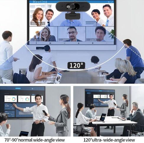 Hprosper 2K 5M Webcam with Beauty, Computer Camera with Low-Light Correction, AI Noise-Canceling Microphone, Adjustable Field of View, Built-in Privacy Shutter in Saudi Arabia