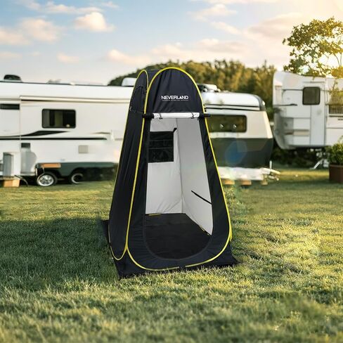 NEVERLAND Portable Pop Up Shower Tent - Outdoor Camping Shower, Privacy Tent, Rain Shelter, Pop Up Changing Room for Beach, Camping and Hiking (Black) in Saudi Arabia