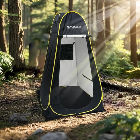 NEVERLAND Portable Pop Up Shower Tent - Outdoor Camping Shower, Privacy Tent, Rain Shelter, Pop Up Changing Room for Beach, Camping and Hiking (Black) in Saudi Arabia