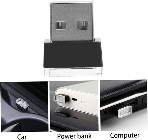 Ciieeo 3pcs Mini USB LED Atmosphere Lamp for Car Easy to Use Water Resistant Lighting Car Decoration Accessories for Night Illumination in Kuwait