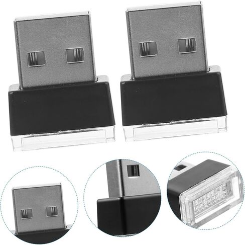 Ciieeo 3pcs Mini USB LED Atmosphere Lamp for Car Easy to Use Water Resistant Lighting Car Decoration Accessories for Night Illumination in Kuwait