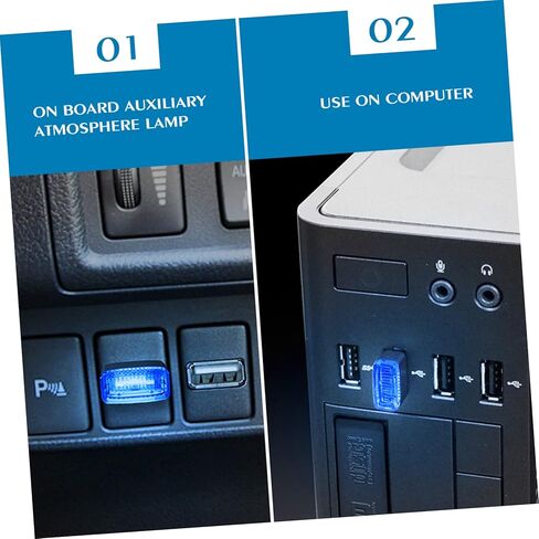 Ciieeo 3pcs Mini USB LED Atmosphere Lamp for Car Easy to Use Water Resistant Lighting Car Decoration Accessories for Night Illumination in Kuwait