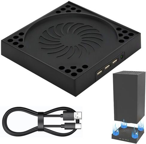 مروحة التبريد لسلسلة Xbox Series X ， موقف تبريد سطح المكتب المدمج في 2 من المعجبين Turbo مع كابل USB Cable USB-C القابل للتعديل 3 in Saudi Arabia