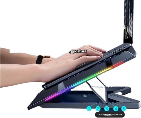 لعبة RGB المحمول Cooler 2 USB Ports 8 مراوح لعبة LED LED LED LID CAPTOP مبرد مناسبة ل 13-19 بوصة كمبيوتر محمول MACBOOK حامل in Saudi Arabia