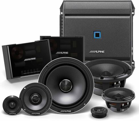 Alpine HDZ-653S, Status Series Hi-Res 6.5" 3-Way Coaxial Speakers + S-A32F 320W 4-Channel Amplifier Bundle in Saudi Arabia