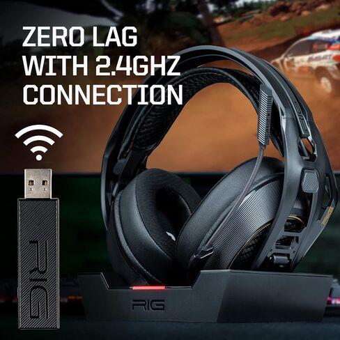 Rig 800 Pro HD Wireless Headset ومحطة قاعدة متعددة الوظائف - متوافقة مع الكمبيوتر الشخصي ، MAC ، PS5 ، PS4 - مع صوت محيطي Dolby Atmos 3D لأجهزة الكمبيوتر المحمولة Windows 10/11 (غير متوافق مع Xbox) (متجدد) in Saudi Arabia