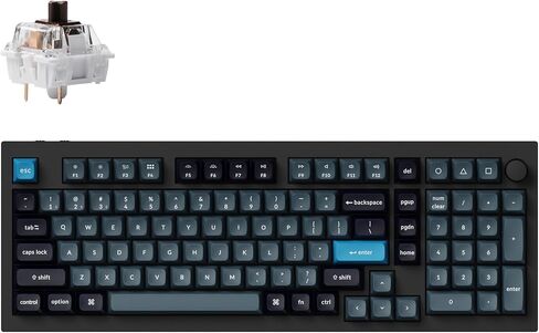 Keychron Q5 Pro اللاسلكي QMK/عبر لوحة المفاتيح الميكانيكية ، 96 ٪ تخطيط مقبض قابل للبرمجة بالكامل تصميم الألومنيوم المزدوج ، مفتاح K Pro Red Hot-swappable لنظام التشغيل Mac Windows-Black in Saudi Arabia