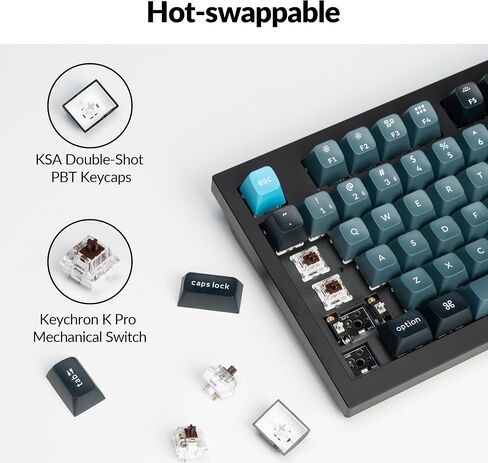 Keychron Q5 Pro اللاسلكي QMK/عبر لوحة المفاتيح الميكانيكية ، 96 ٪ تخطيط مقبض قابل للبرمجة بالكامل تصميم الألومنيوم المزدوج ، مفتاح K Pro Red Hot-swappable لنظام التشغيل Mac Windows-Black in Saudi Arabia