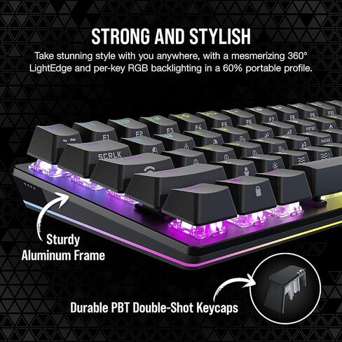 Corsair K70 Pro Mini Wireless 60 ٪ (CH-9189014-NA) لوحة مفاتيح مفتاح سرعة الكرز MX الميكانيكية مع RGB الخلفية-أسود (متجدد) in Kuwait