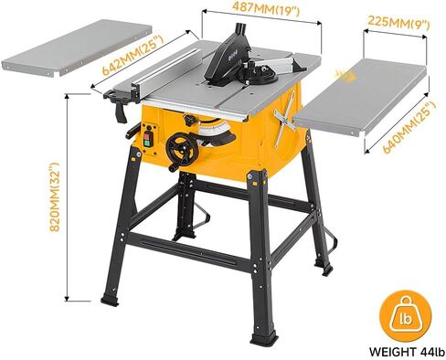 Hoteche 10-Inch Table Saw 15-Amp Benchtop Jobsite Saw Powerful and Precise Woodworking Tool with Extension Tables and Stand in Saudi Arabia