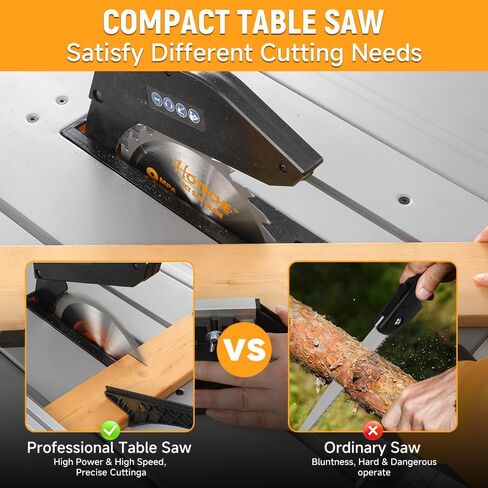 Hoteche 10-Inch Table Saw 15-Amp Benchtop Jobsite Saw Powerful and Precise Woodworking Tool with Extension Tables and Stand in Saudi Arabia