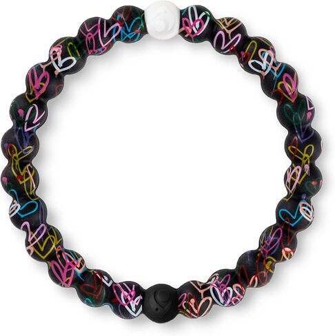 Lokai Silicone Beaded Bracelet for Women & Men, Artist Collection - James Goldcrown Hearts, (Large, 7 Inch Circumference) - Halloween Silicone Bracelet Slides-On, Comfortable Fit in Kuwait
