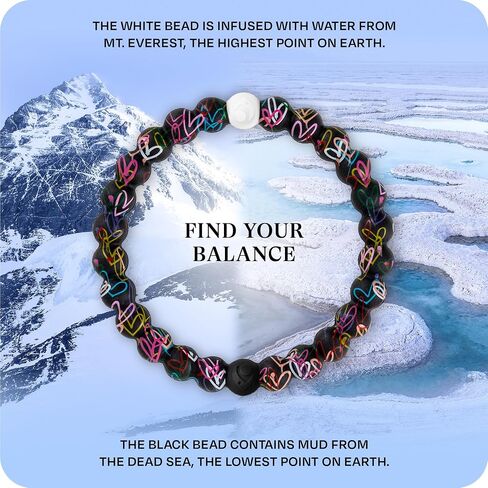 Lokai Silicone Beaded Bracelet for Women & Men, Artist Collection - James Goldcrown Hearts, (Large, 7 Inch Circumference) - Halloween Silicone Bracelet Slides-On, Comfortable Fit in Kuwait