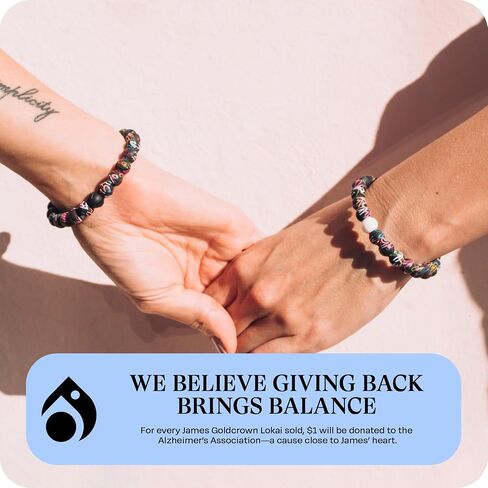 Lokai Silicone Beaded Bracelet for Women & Men, Artist Collection - James Goldcrown Hearts, (Large, 7 Inch Circumference) - Halloween Silicone Bracelet Slides-On, Comfortable Fit in Kuwait