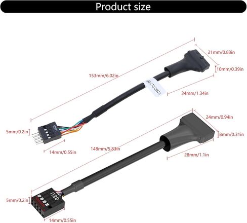 كابل محول اللوحات الأم USB3.0 إلى USB 2.0 لاتصال اللوحة الأمامية 19/20 قدمًا إلى 9 دبوس من الذكور كابل أنثى in Saudi Arabia