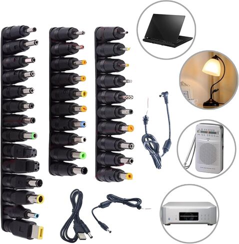 1Set أجهزة الكمبيوتر المحمولة ملحق الطاقة DC5.5x2.1 مع موصلات 34pcs تضمنت كابل USB اختياري in Saudi Arabia