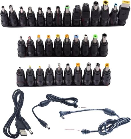 1Set أجهزة الكمبيوتر المحمولة ملحق الطاقة DC5.5x2.1 مع موصلات 34pcs تضمنت كابل USB اختياري in Saudi Arabia