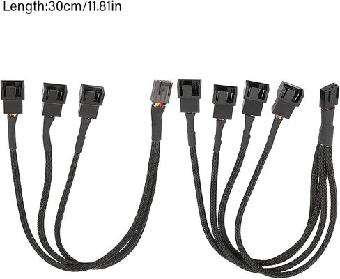 Fan Splitter Cable Sleeved Adapter Computer PC Fan Power Extension Cable 1 to 3/4 Converter for Computer in Saudi Arabia