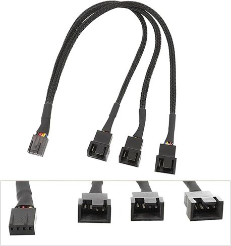 Fan Splitter Cable Sleeved Adapter Computer PC Fan Power Extension Cable 1 to 3/4 Converter for Computer in Saudi Arabia
