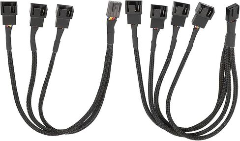Fan Splitter Cable Sleeved Adapter Computer PC Fan Power Extension Cable 1 to 3/4 Converter for Computer in Saudi Arabia