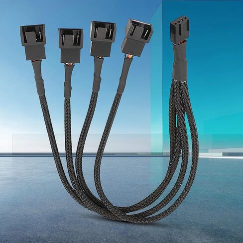Fan Splitter Cable Sleeved Adapter Computer PC Fan Power Extension Cable 1 to 3/4 Converter for Computer in Saudi Arabia