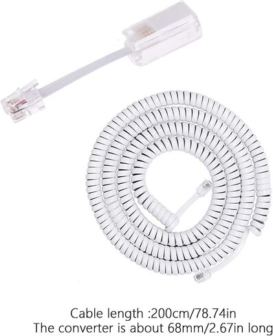 1 Set Telephone Cord Detangler 360 Degree Rotating Landline Cable Telephone Handset Cord RJ9 Phone Cord Detangler in Saudi Arabia