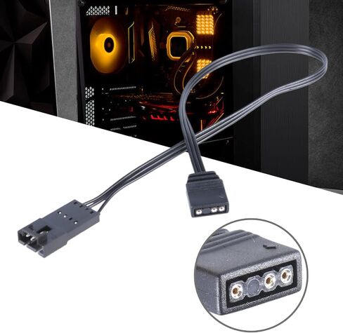 4Pin LED Light Strips Extension Wire Sync Light Cable for HDLL120 Fan Light Adapter Cable to Motherboard 5v3Pin in Saudi Arabia