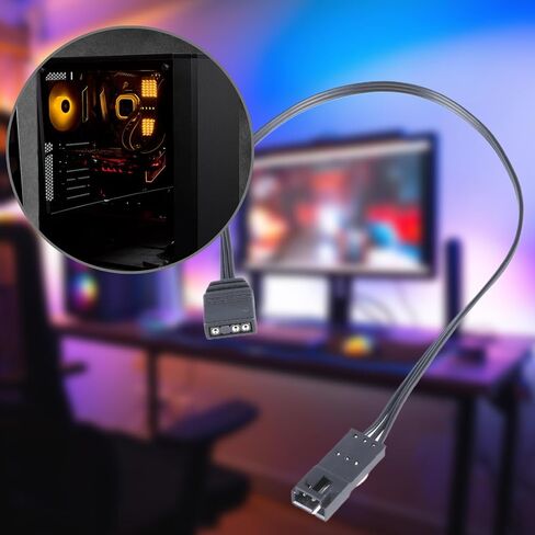 4Pin LED Light Strips Extension Wire Sync Light Cable for HDLL120 Fan Light Adapter Cable to Motherboard 5v3Pin in Saudi Arabia