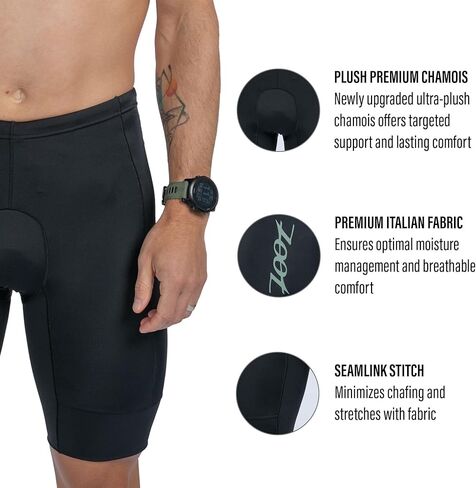 Zoot Men’s Core 9-Inch Tri Shorts, Quick Dry Performance Triathlon Shorts with Cycling Chamois Pad, Pockets & UPF 50+ Fabric in Kuwait