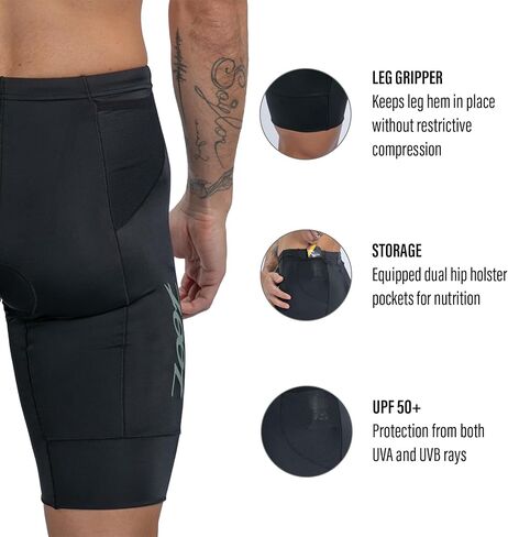 Zoot Men’s Core 9-Inch Tri Shorts, Quick Dry Performance Triathlon Shorts with Cycling Chamois Pad, Pockets & UPF 50+ Fabric in Kuwait