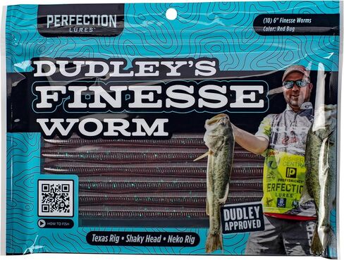Dudley's Finesse Worm | 6" Finesse Worm | Ideal for Tournament Anglers | Perfect for A Wide Range of Fishing Applications |10 Pack in Saudi Arabia
