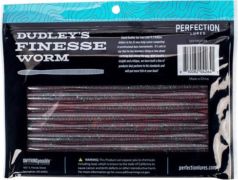 Dudley's Finesse Worm | 6" Finesse Worm | Ideal for Tournament Anglers | Perfect for A Wide Range of Fishing Applications |10 Pack in Saudi Arabia