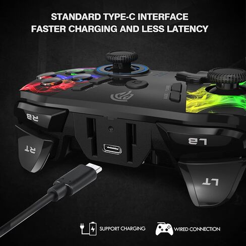 EasySMX PC Wireless Controller, Gaming Controller for Computer,Laptop,PS3,Android TV, Nintendo Switch and Tesla with Adjust LED Light, Dual Vibration and 4 Programmable Keys, Battery Up to 14 Hours in Kuwait