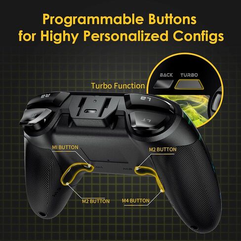 EasySMX PC Wireless Controller, Gaming Controller for Computer,Laptop,PS3,Android TV, Nintendo Switch and Tesla with Adjust LED Light, Dual Vibration and 4 Programmable Keys, Battery Up to 14 Hours in Kuwait