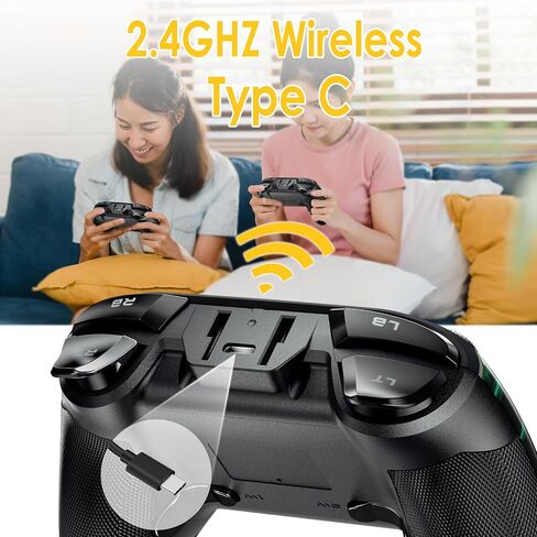 EasySMX PC Wireless Controller, Gaming Controller for Computer,Laptop,PS3,Android TV, Nintendo Switch and Tesla with Adjust LED Light, Dual Vibration and 4 Programmable Keys, Battery Up to 14 Hours in Kuwait
