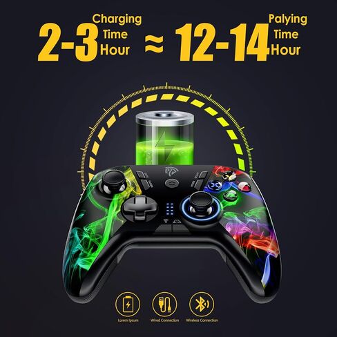 EasySMX PC Wireless Controller, Gaming Controller for Computer,Laptop,PS3,Android TV, Nintendo Switch and Tesla with Adjust LED Light, Dual Vibration and 4 Programmable Keys, Battery Up to 14 Hours in Kuwait