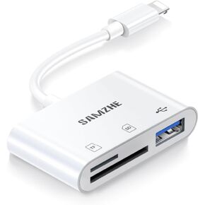 قارئ بطاقة Samzhe SD لقارئ بطاقة ذاكرة iPhone مع سد محول كاميرا USB وقم بتشغيل عارض بطاقة Trail Digital Trail Camer in Kuwait