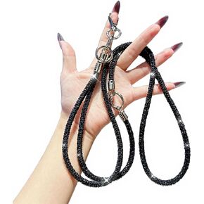 LUVI Bling Phone Chain Crossbody for Women 3 in 1 Diamond Rhinestone Cell Phone Lanyard Wrist Strap Shoulder String Bracelet Keychain for Most Smartphones White in Kuwait