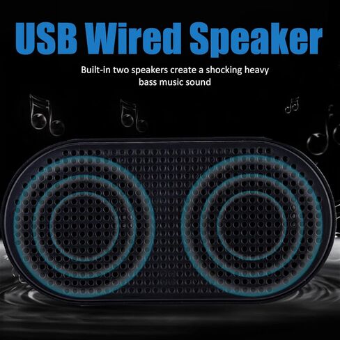 Bewinner Heavy Bass Music, Integrated Power Supply Audio Cable, Mini Size Portable USB Wired Speaker for Desktop Computer,Mini Wire Speaker Compatible with Notebook in Saudi Arabia