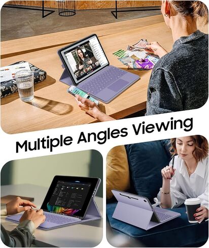 FINTIE Protective Case for Microsoft Surface Pro 12 Inch (2025), Multi-Angle Viewing Portfolio Business TPU Back Cover with Pocket & Stylus Holder, Compatible with Type Cover Keyboard (Lilac Purple) in Kuwait